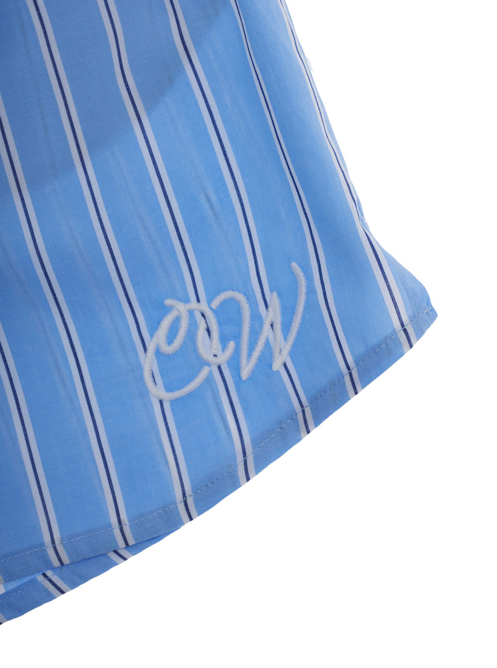 Blue Shorts with Striped Motif and Logo on the Front in Cotton for Girls Light Bermuda