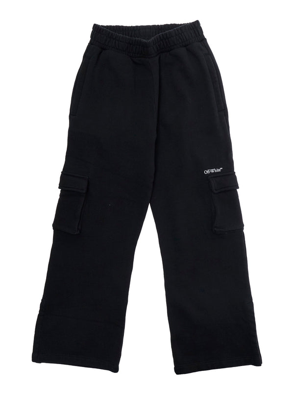 Cargo Pants Black Cotton Trousers