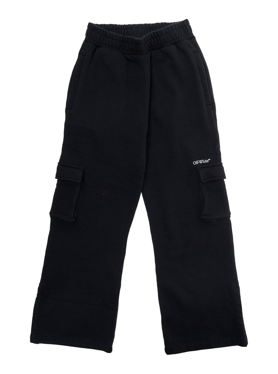 Cargo Pants Black Cotton Trousers