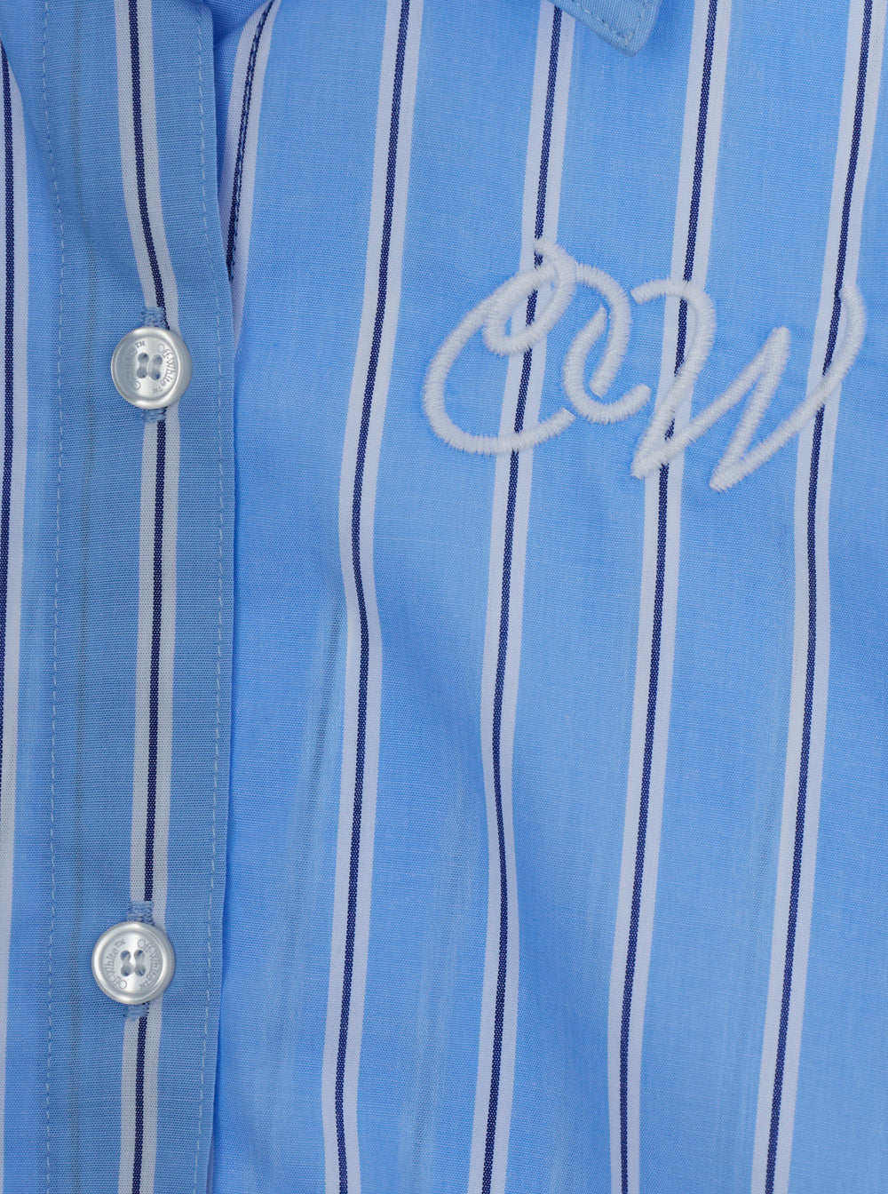 Blue Top with Striped Motif and Front Knot for Girls Light Cotton Tops