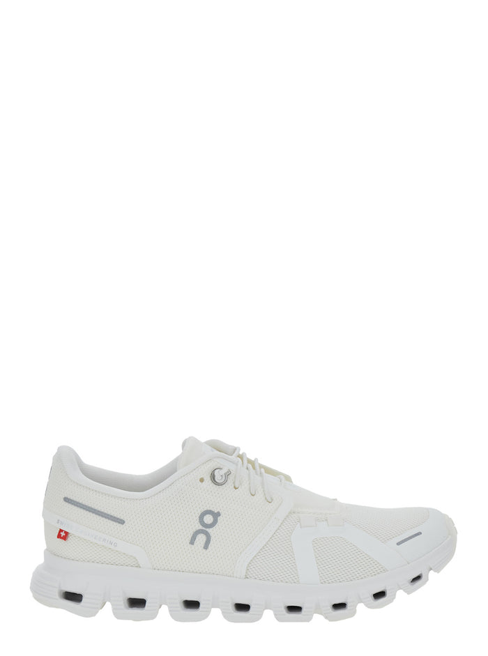 Sneaker Cloud 6 Low Top With Mesh Inserts And Logo On The Side White Tech Fabric For Women