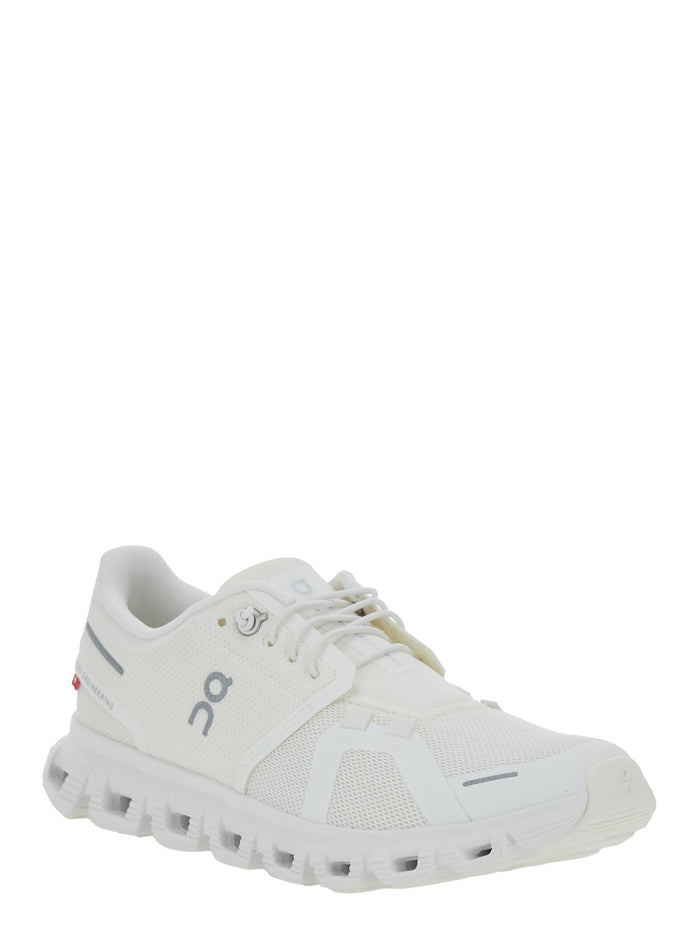 Sneaker Cloud 6 Low Top With Mesh Inserts And Logo On The Side White Tech Fabric For Women
