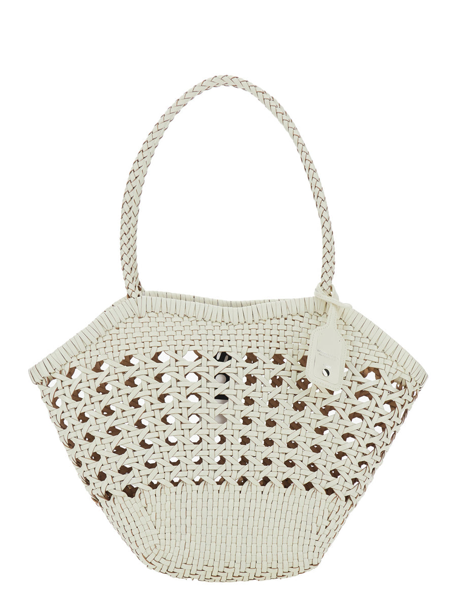 Shoulder Bag Lip White Leather Recycled
