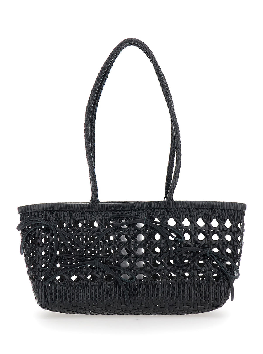 Shoulder Bag Biscuit Ecoleather Black Recycled Leather