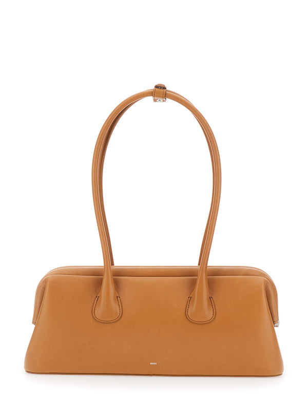 Shoulder Bag Boat Wide Mini Brown Leather Cow