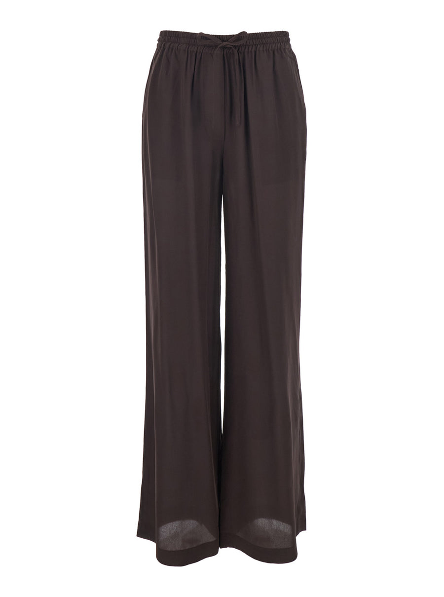 Trousers, Silk Drawstring, Brown
