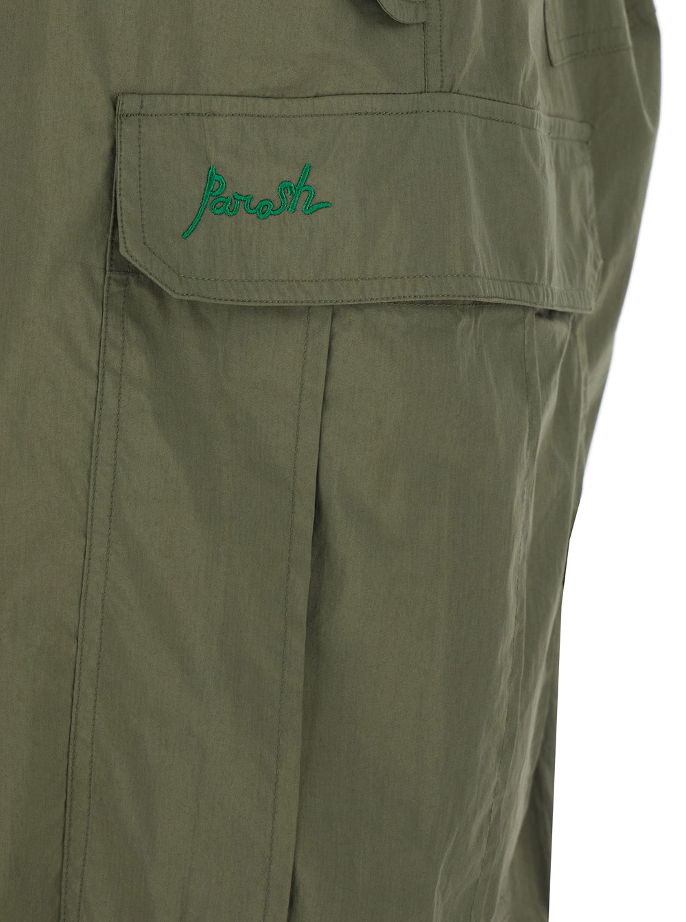 Cargo Pants with Drawstring Waist and Pockets Green Women Polyamide Cotton Trousers