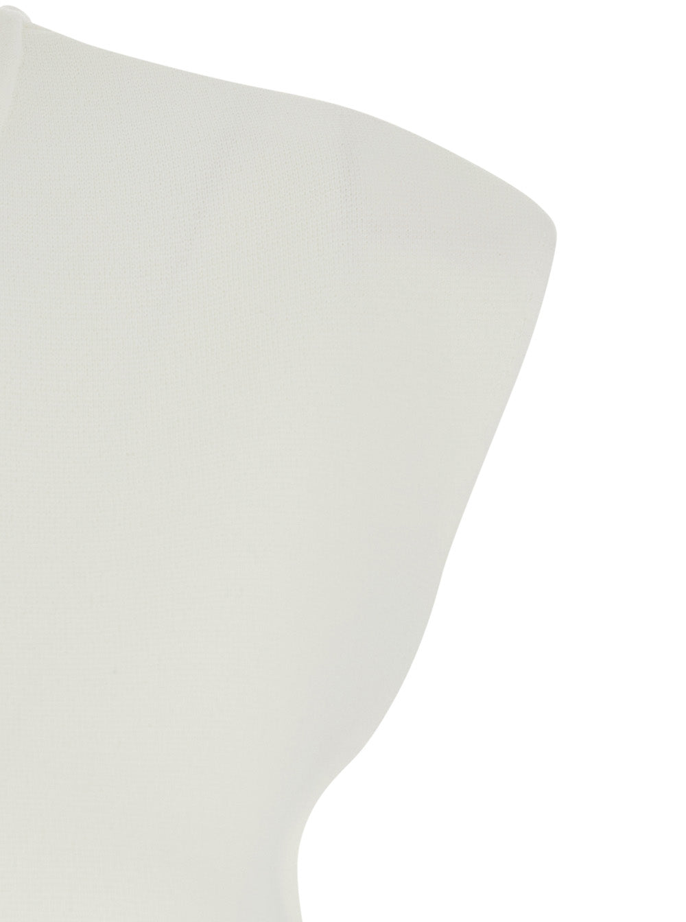 Top with Round Neckline and Short Design in Viscose Blend White Women Polyamide Tops