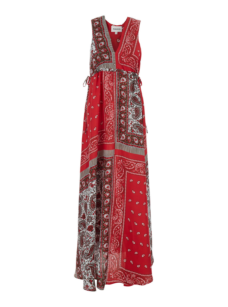 Long Dress Shiele Red Silk