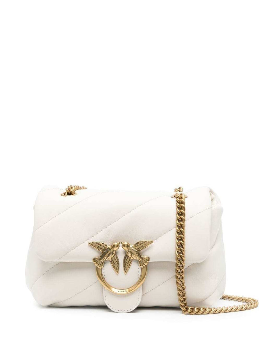 Crossbody Bag Mini Love Puff White Leather Shoulder
