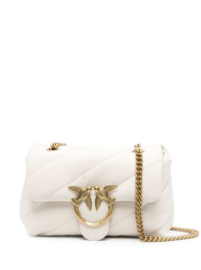 Crossbody Bag Mini Love Puff With Maxi Diagonal Quilting White Leather For Women