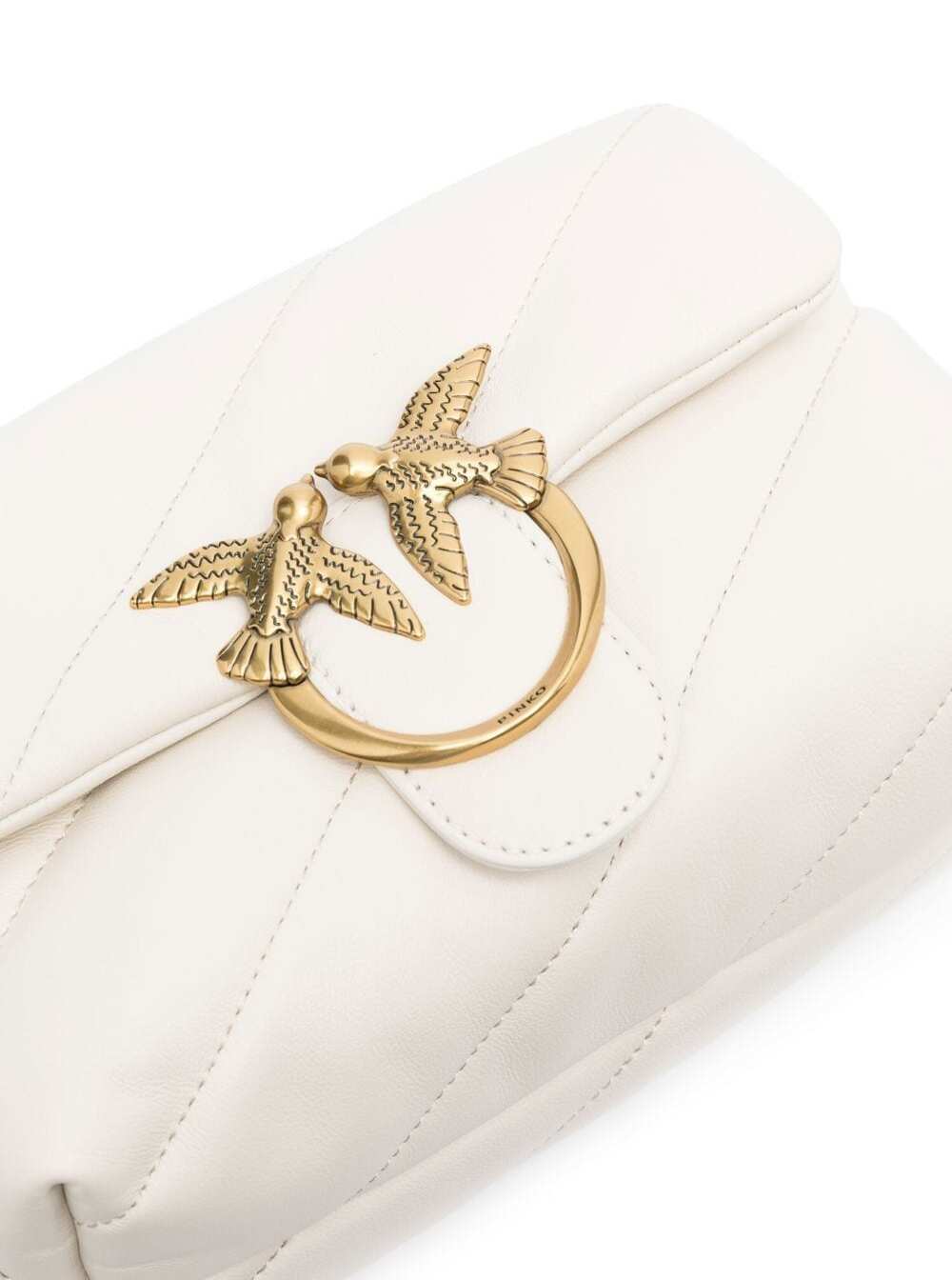 Crossbody Bag Mini Love Puff With Maxi Diagonal Quilting White Leather For Women