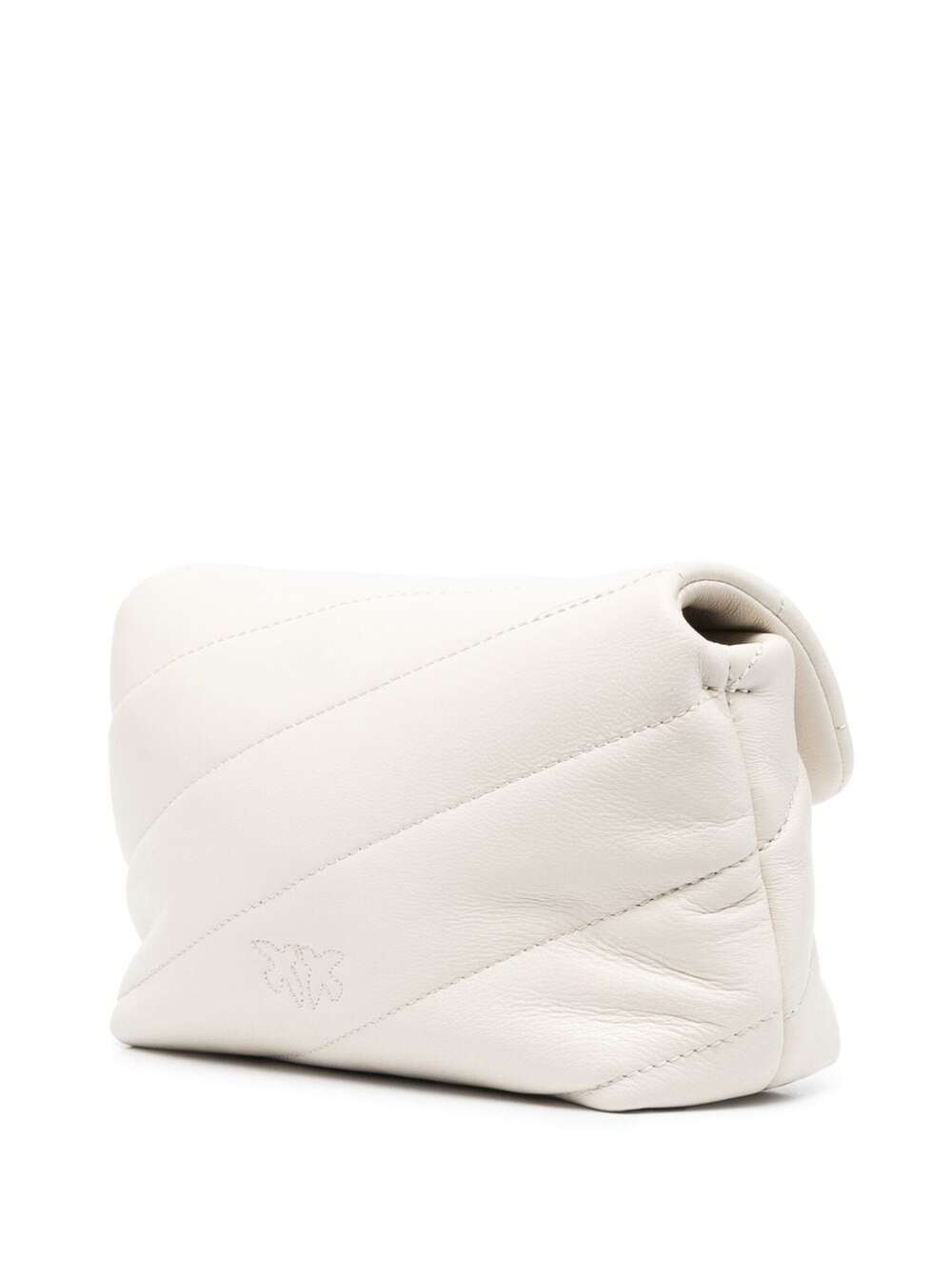 Crossbody Bag Baby Love Puff with Maxi Diagonal Quilting in White Leather for Women Shoulder