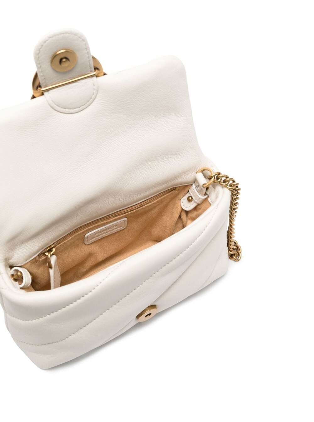 Crossbody Bag Baby Love Puff with Maxi Diagonal Quilting in White Leather for Women Shoulder