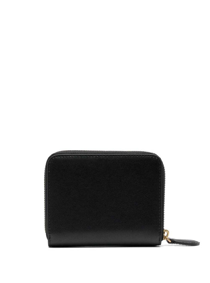Zip Around Wallet with Love Birds Detail in Black Leather for Women Products