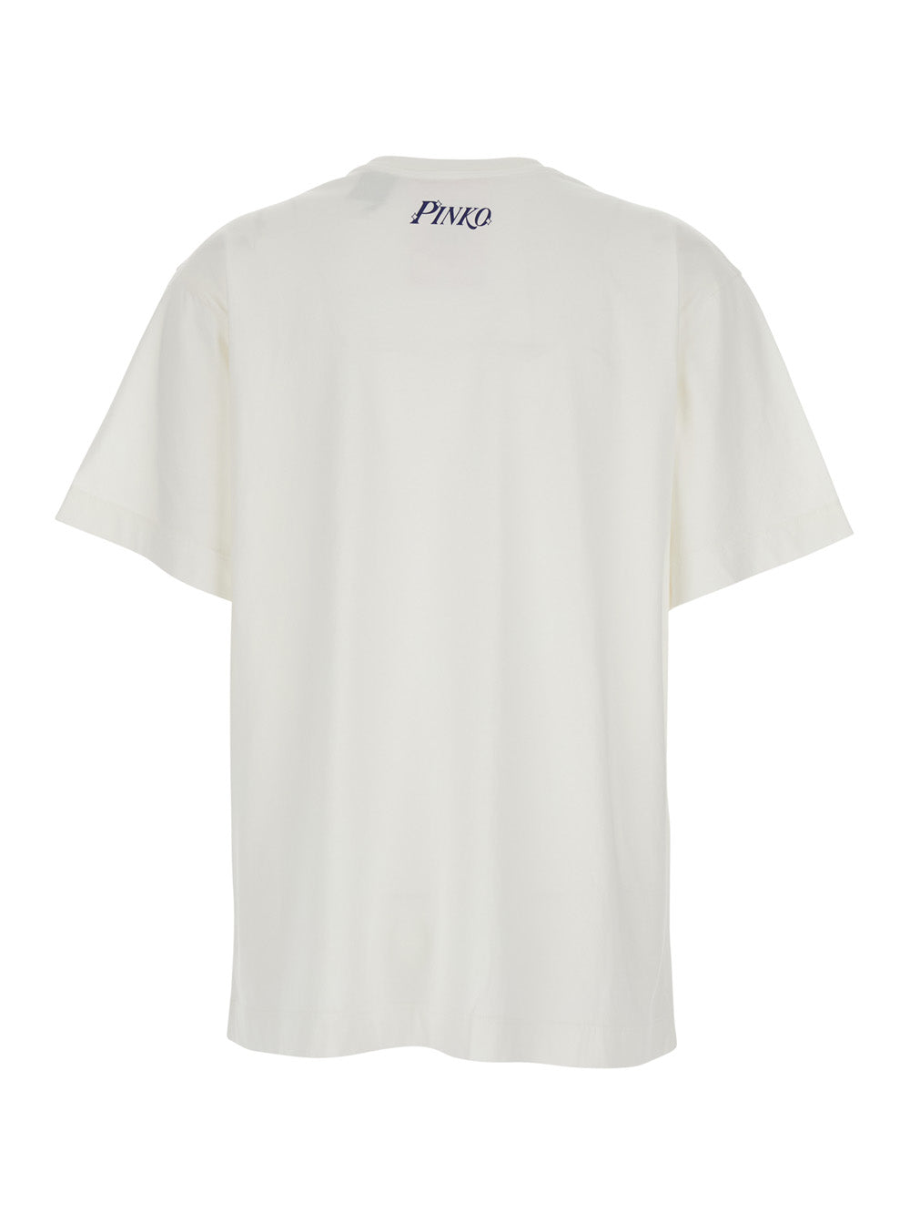 White T-Shirt with Logo Print on the Front in Cotton for Women Tshirts And Polo Shirts