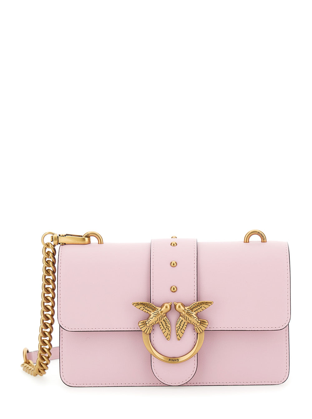 Crossbody Mini Love Bag Icon with Pink Leather Logo Patch for Women Polyurethane Shoulder