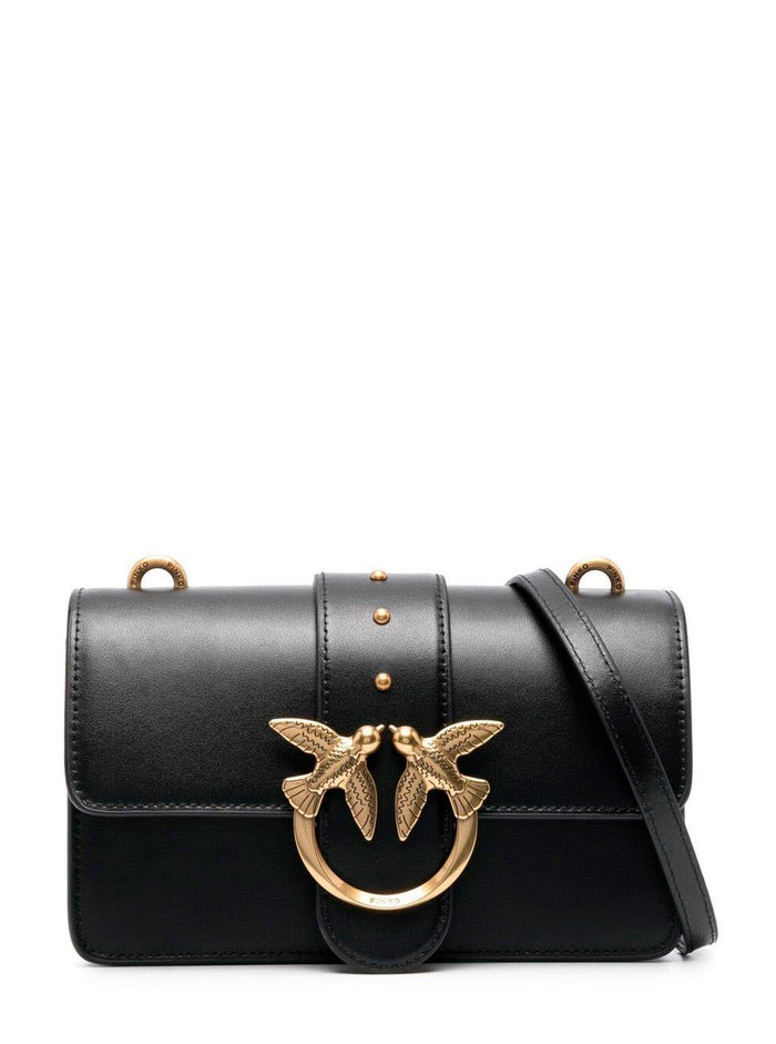Shoulder Bag Mini Love Icon with Black Leather Logo Patch for Women Polyurethane