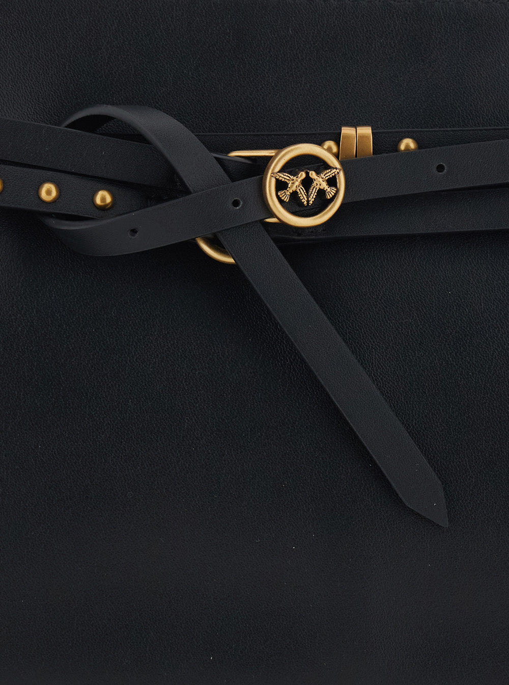 Shoulder Bag Logo with Adjustable and Removable Black Leather Strap for Women Calf
