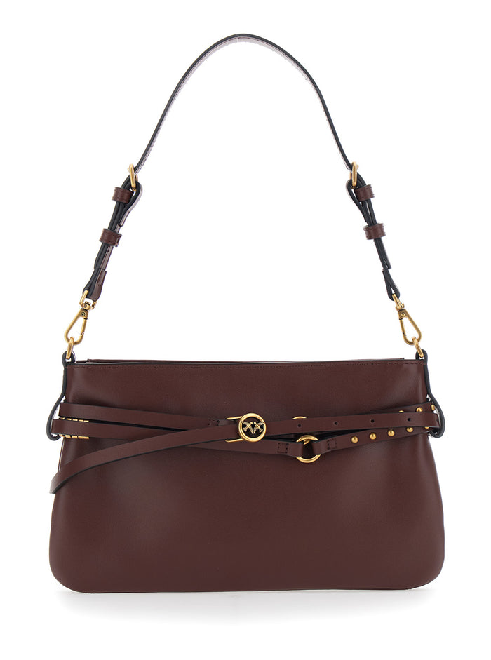 Shoulder Bag Belt Mini Soft Calf Bordeaux in Leather Women