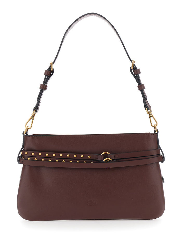 Shoulder Bag Belt Mini Soft Calf Bordeaux in Leather Women