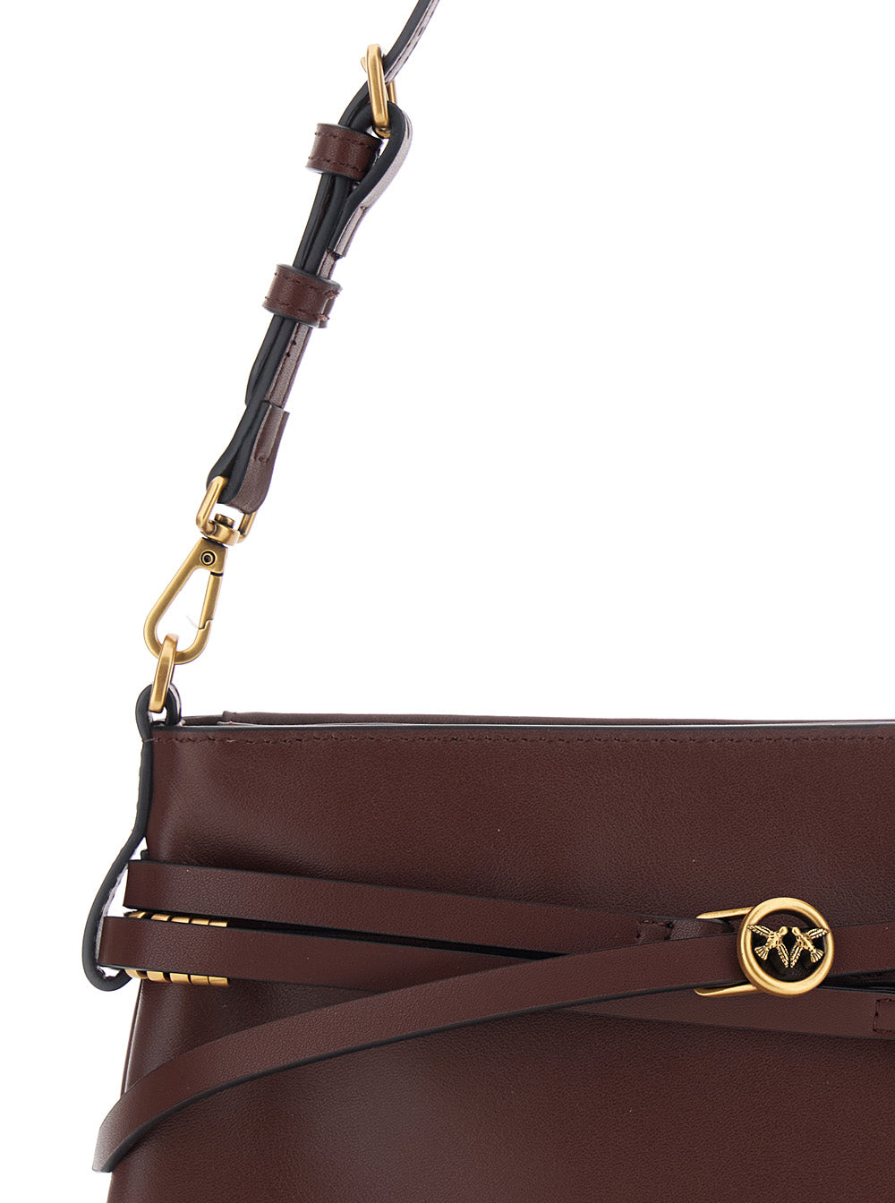 Shoulder Bag Belt Mini Soft Calf Bordeaux in Leather Women