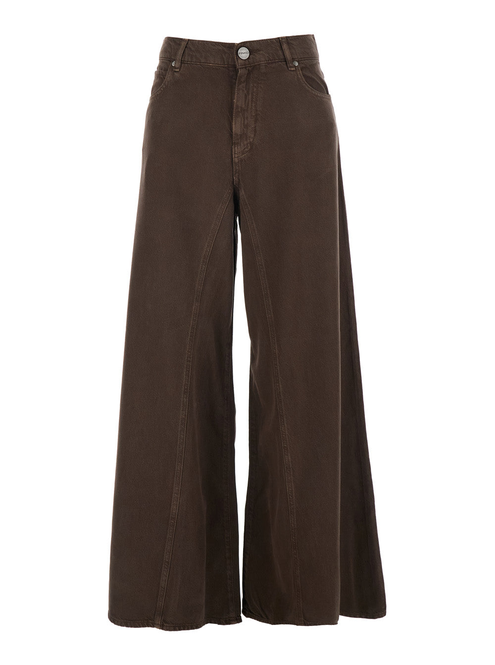 Brown Five-Pocket Design Jeans for Women Lyocell Cotton
