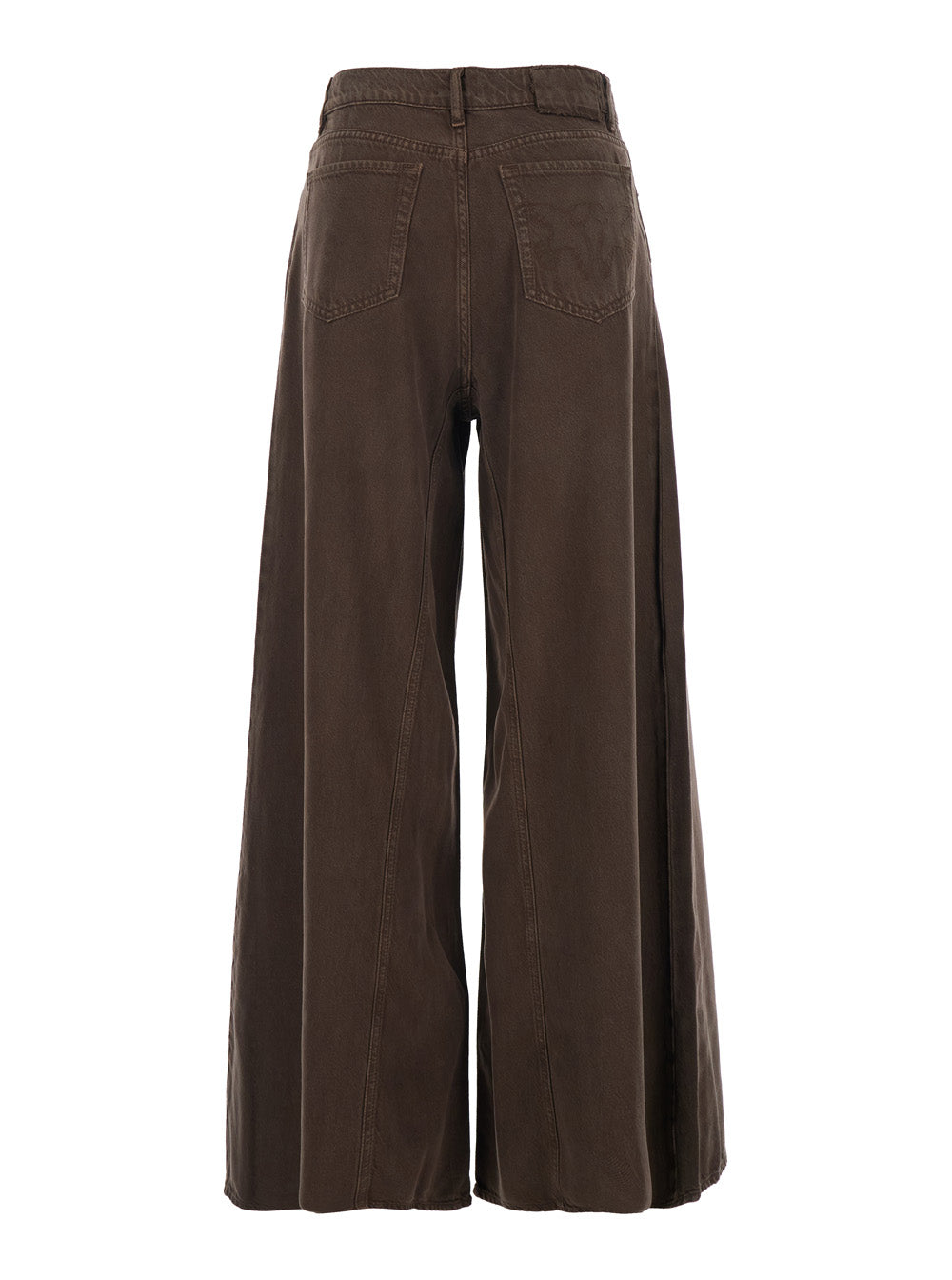 Brown Five-Pocket Design Jeans for Women Lyocell Cotton