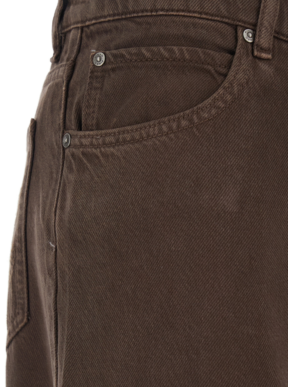 Brown Five-Pocket Design Jeans for Women Lyocell Cotton