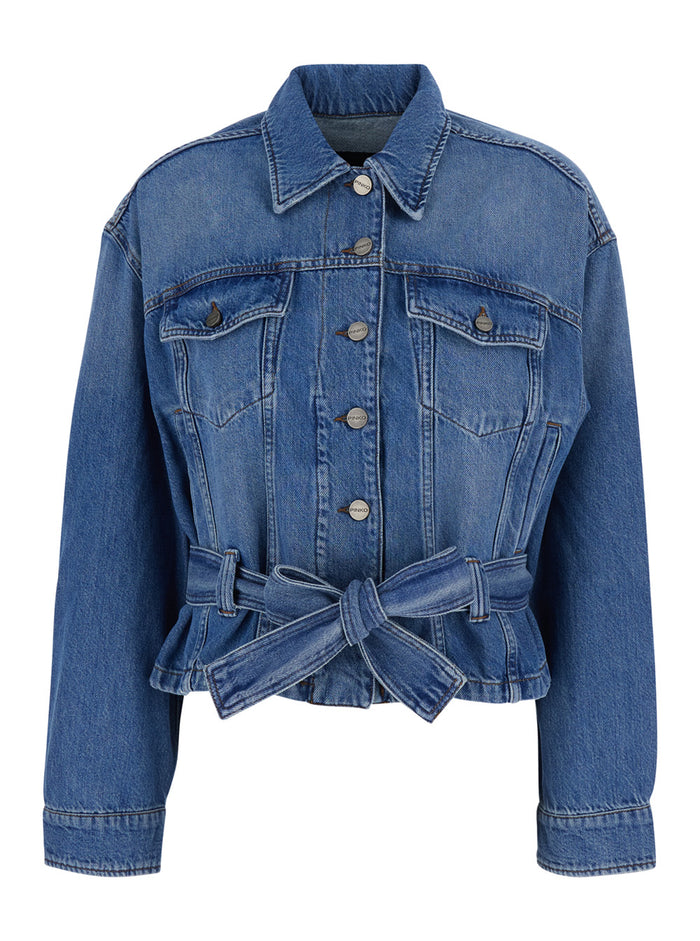 JUNGLE JACKET DIRTY BLUE - with front closure and side pockets Cotton Lyocell Women Blu Outerwear