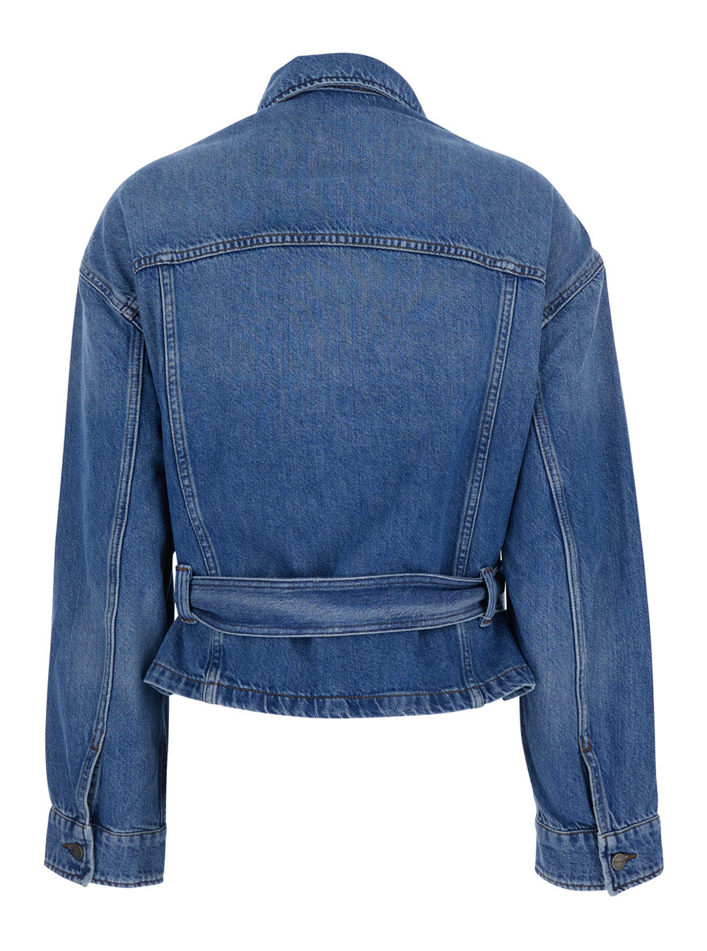 JUNGLE JACKET DIRTY BLUE - with front closure and side pockets Cotton Lyocell Women Blu Outerwear