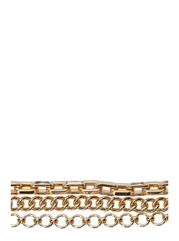 Black Leather Belt With Chain Detail For Women