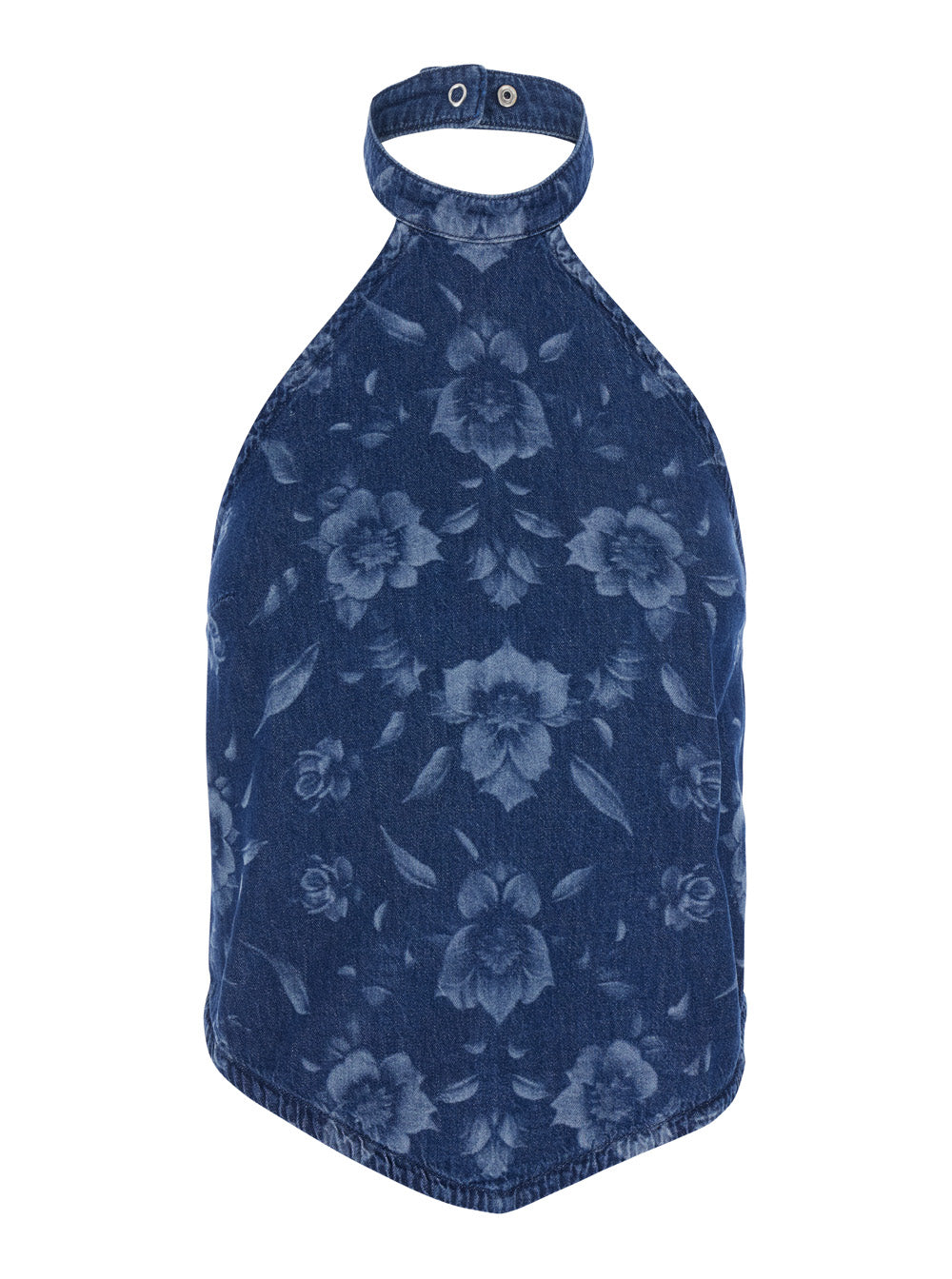 Top Urlo Light Denim Allover Blue For Women Blu Cotton Tops