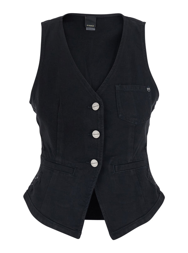 Gilet Gardener Black Cotton Blazers