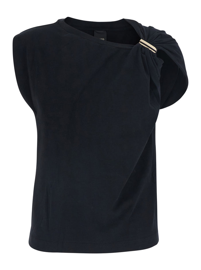 MELODY BLACK Sweater with Long Sleeves for Women Cotton Elastane Tops