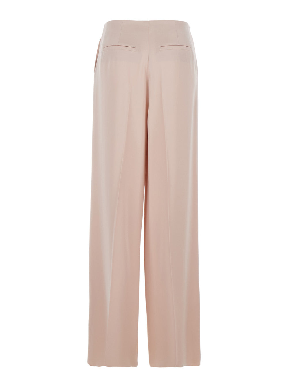 Limoncello Pants with Hidden Front Closure in Pink Tech Fabric for Women Acetate Polyester Trousers
