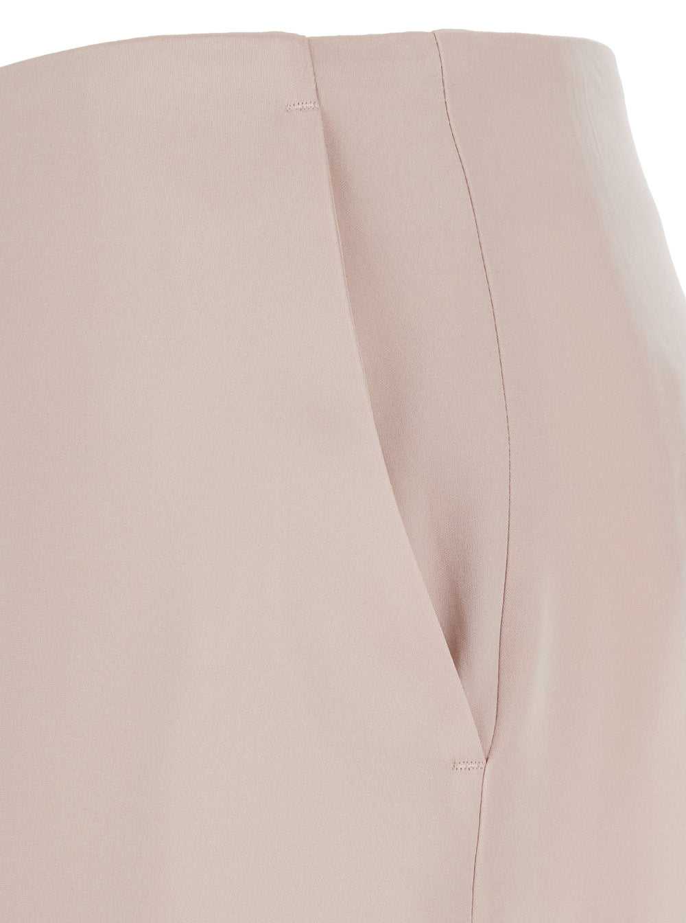 Limoncello Pants with Hidden Front Closure in Pink Tech Fabric for Women Acetate Polyester Trousers