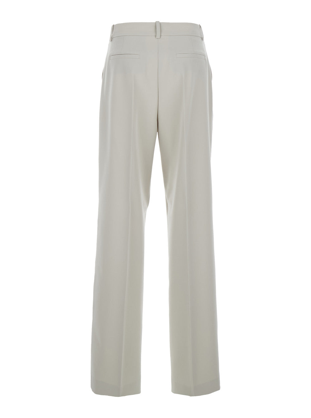 Paula Pants with Hidden Front Closure in Viscose Blend Gray Women Grey Polyester Elastane Trousers