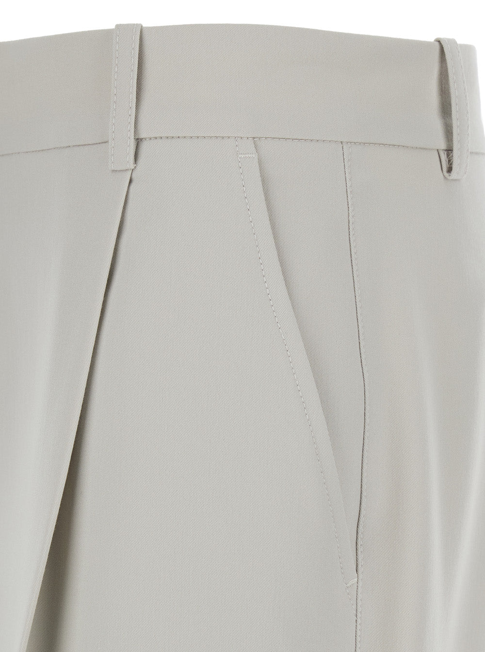 Paula Pants with Hidden Front Closure in Viscose Blend Gray Women Grey Polyester Elastane Trousers