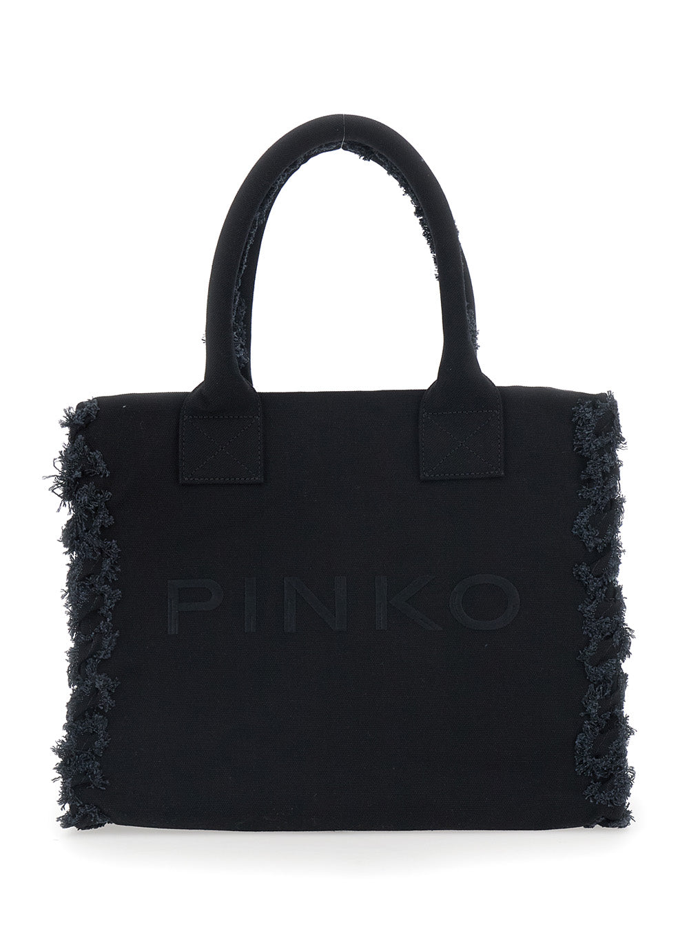 Beach Shopper Canvas - Black Cotton Tote Bag For Women