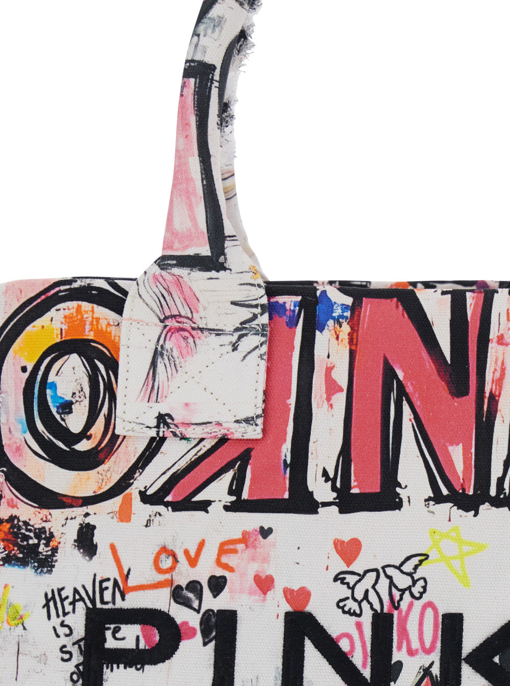 Tote Bag Beach Shopper Canvas Stampa Multicolor With Bright Print Cotton For Women