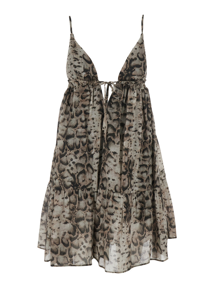 Dress Adrano Beige With Floral Print Cotton For Women