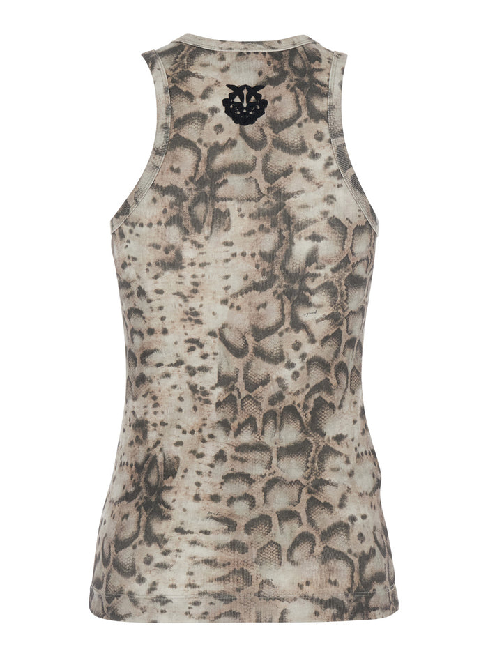 Belfiore Ribbed Tank Top Beige In Viscose Women Tops