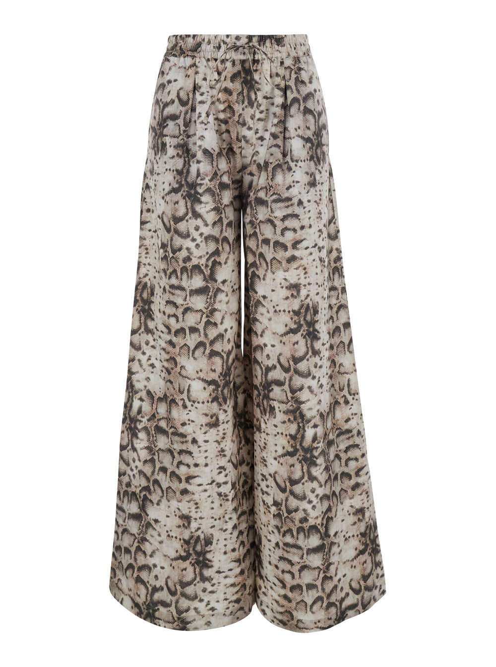 High-Waisted Gussola Pants With Welt Pockets In Cotton For Women Beige Trousers