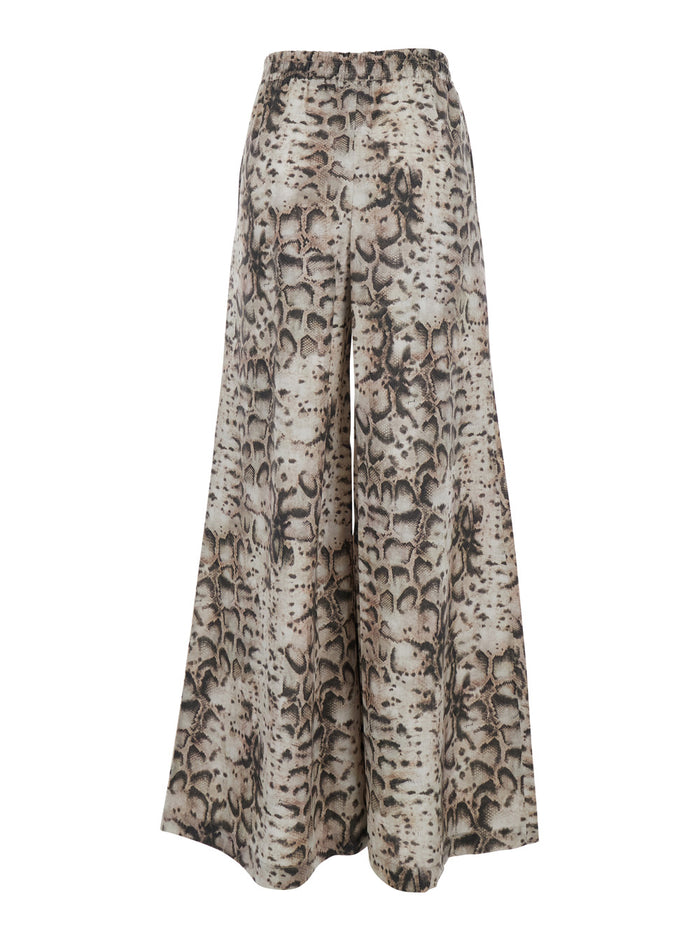 High-Waisted Gussola Pants With Welt Pockets In Cotton For Women Beige Trousers