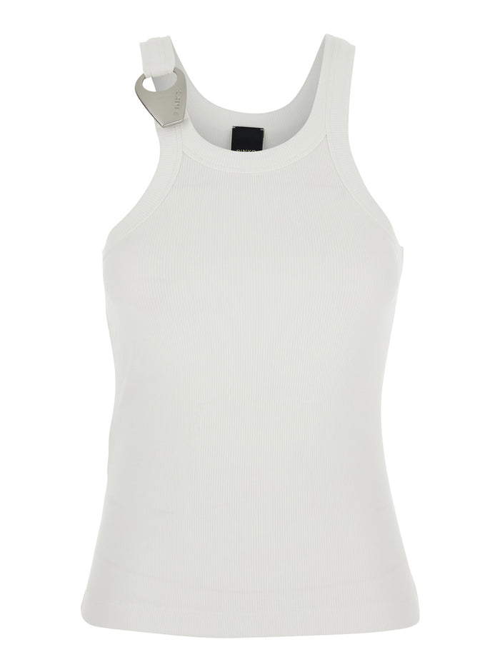 Cassis Tank Top With Ribbing In White Women Tops