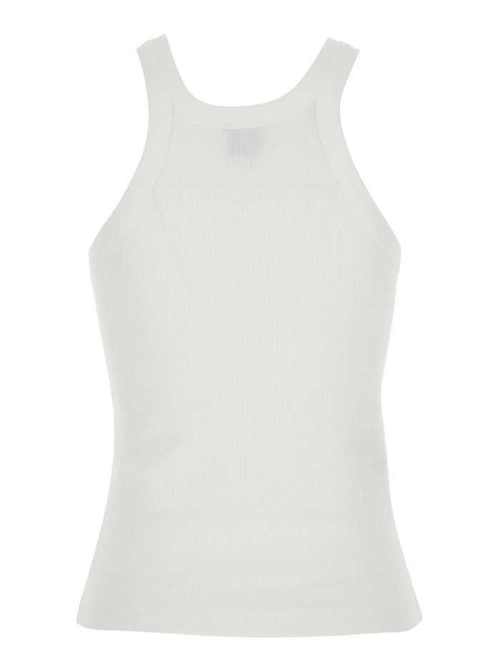 Cassis Tank Top With Ribbing In White Women Tops