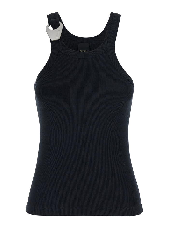 Cassis Canotta Costina Tank Design Black Cotton Women Tops