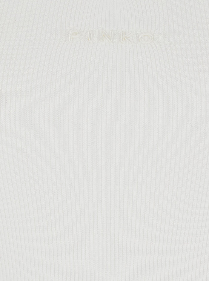 CURACAO Tank Top with Ribbing in White Cotton for Women Tops