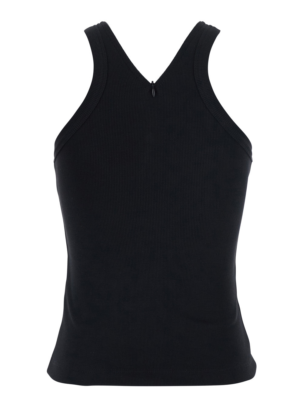Black CURACAO Cotton Ribbed Tank Top for Women Tops